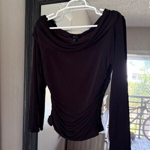 BCX Women's Elegant Black Cowl Neck Blouse